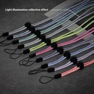 Sangle de cou longue réglable, cordon réfléchissant en nylon, ruban bicolore, universel, anti-chute, support pour téléphone portable, carte, ventilateur, gobelet à eau - Product Image 1
