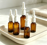 Flacon pulvérisateur nasal en verre multi-tailles avec pompe, vaporisateur nasal, flacons de 5 ml à 100 ml, pompe nasale blanche, accessoires en PP