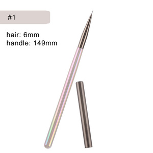 Sparkle Clear Acrylic Handle Nail Brush French Graphic Liner 3D <b>Builder</b> Gel Edge Painting Brush for Nails - Product Image 6