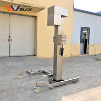 Keranjang baja tahan karat ember pengangkat Buggy Feeder 200L keranjang mengangkat Hopper mesin untuk sosis pemrosesan daging troli Lift