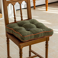 Coussin de chaise en velours côtelé - Forme carrée, tissu épais et ultra doux, technique de couture - Coussin de chaise pour la maison et le bureau