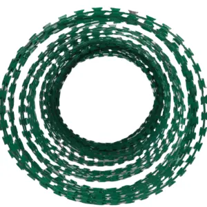 Sortie d'usine 2.5mm spirale PVC rasoir barbelé fil pour la construction