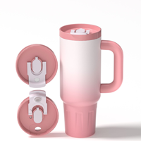 Vente en gros de gobelets isothermes personnalisés de 40 oz avec paille rabattable brevetée, en acier inoxydable 304, avec couvercle, double paroi sous vide, gobelet à café de voyage