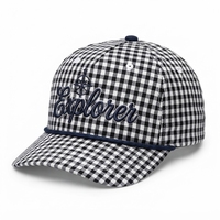 Casquette de baseball structurée à 5 panneaux, style mode estival, motif écossais, avec logo brodé 3D personnalisé et cordon