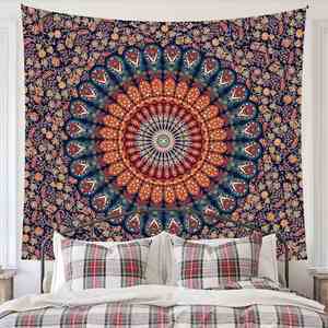 Tapisserie florale bohème Mandala, décoration murale pour la maison, tissu mural pour salon et chambre à coucher - Product Image 1