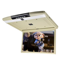 Moniteur de toit rabattable universel pour voiture 17,3 pouces MP5 avec écran LCD IPS, télécommande, USB/SD, vidéo HD et support TV