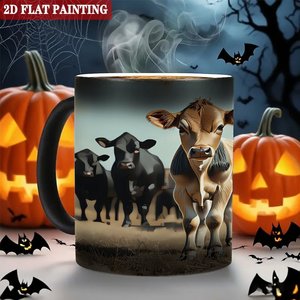 Taza de Cerámica Negra Esmerilada de 11 oz, Taza Sensible al Calor que Cambia de Color, para Oficina, Despensa, Almacenamiento Estándar - Product Image 6