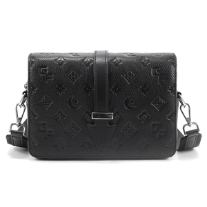 Bolso bandolera de cuero PU de lujo para hombre, bandolera impermeable, patrón geométrico, estilo de moda vintage para uso diario de negocios/ - Product Image 2