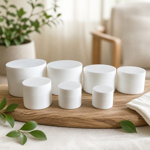 Envase y Embalaje de Maquillaje Ecológico, Tarro Cosmético Blanco de 20g 50g para Crema - Product Image 1