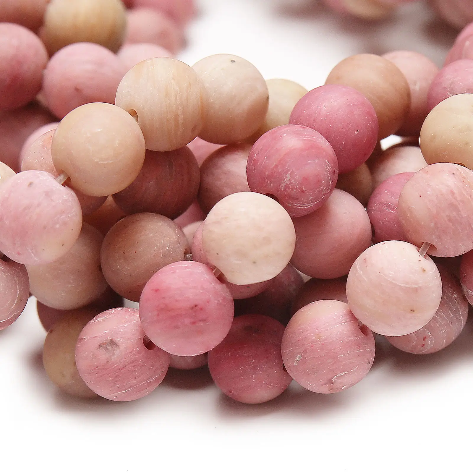 Perle di pietre opache naturali rotonde smerigliate non lucidate sfuse perle di pietre preziose per bracciale collana creazione di gioielli