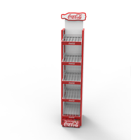 Étagère de présentation de boissons en métal en forme d'échelle - Étagère de sol en grille de fer détachable à 5 niveaux pour les bouteilles de cola