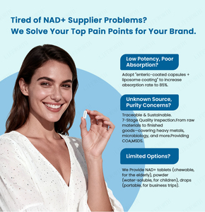 แคปซูลเสริมอาหารไลฟ์เวิร์ธ สำหรับผู้ใหญ่ ผสม NAD และเรสเวอราทรอล ได้รับการรับรองมาตรฐาน HACCP และ GMP บรรจุ 60/90/120 แคปซูล/ขวด ช่วยเสริมสร้างความจำ การนอนหลับ และผิวพรรณ - Product Image 4