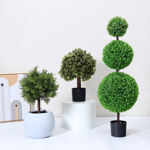 Árbol Topiario Artificial <span class=keywords><strong>de</strong></span> Boj <span class=keywords><strong>de</strong></span> Tres Esferas para Decoración <span class=keywords><strong>de</strong></span> Interiores y Exteriores, Oficina, Bodas, Hogar, Plantas Artificiales - Product Image 1