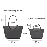 Sac fourre-tout pliable en nylon 2026 pour femme, grand sac à bandoulière léger à longues poignées, sac de voyage réutilisable, taille L
