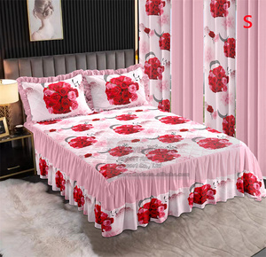 Set di 7 pezzi <span class=keywords><strong>con</strong></span> <span class=keywords><strong>tende</strong></span> da <span class=keywords><strong>letto</strong></span> trapuntato completo arredamento per la camera da <span class=keywords><strong>letto</strong></span> tessuti moderni per la casa - Product Image 4
