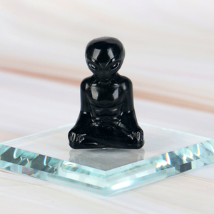 CHUSE Artisanat en cristal Fengshui, Tête d'alien sculptée à la main en pierre naturelle, Statue de yoga en cristal pour la décoration - Product Image 5
