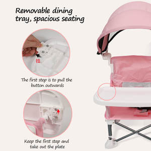 Probebi chaises portables chaise de salle à manger pour tout-petits rehausseur table siège pliable avec plateau et sac - Product Image 6