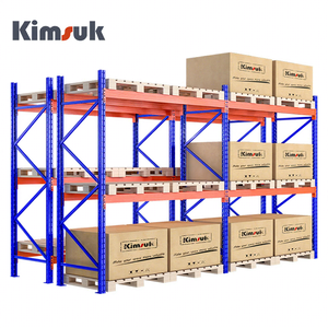 Sistema de estantería de palés de servicio pesado industrial sin pernos ajustable Estantes de apilamiento de almacén de almacenamiento de metal de acero industrial - Product Image 1