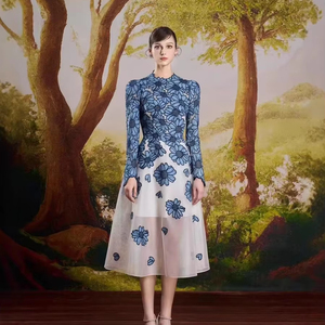 Verified Supplier Blue Dress With Embroidery 5k+ | Alibaba.com