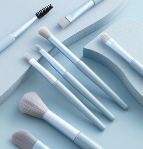 Juego de 8 brochas de maquillaje, juego portátil que incluye brocha para labios, brocha para sombra de ojos, brocha para rubor, brochas de pelo de animales suaves - Product Image 5