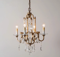 Lustre suspendu en fer forgé et cristal à LED, style européen moderne, hauteur réglable, pour salon duplex, villa, hall d'entrée