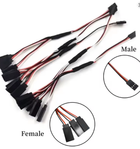 1PCS 20/30/50cm 1à1/ 1à2/ 1à3/ 1à4 Câble d'extension de servo RC, câble de rallonge Futaba 3 broches, connecteurs JR mâle/femelle - Product Image 3
