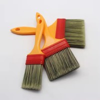 Pinceau à peinture coudé robuste-Virole en acier inoxydable, poils synthétiques souples pour peinture à l'huile/à base d'eau, utilisation intérieure et extérieure