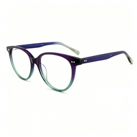Lunettes optiques anti-lumière bleue œil de chat violet dégradé, en acétate, avec rivets, tendance TikTok, unisexe, mode, élégantes