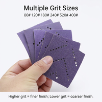 Rouleau de papier abrasif OEM 70mm*12M violet multi-trous à crochets et boucles pour polissage de peinture automobile, feuille abrasive en céramique d'alumine