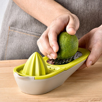 Groene Plastic Keukengadgets Multifunctionele Handmatige Knoflookpers Rasp Citroenpers Met Container