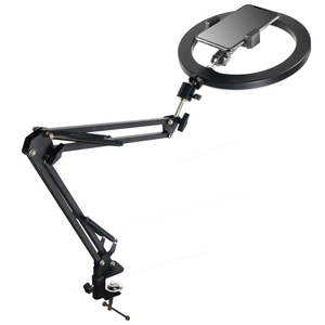 Takenoken Heavy Duty Aluminium <span class=keywords><strong>Selfie</strong></span> Anneau Lumière Support de Téléphone LED Anneau Lumière Microphone <span class=keywords><strong>Boom</strong></span> Bras Stand Suspension Ciseaux Supports - Product Image 1