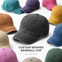 Casquette de baseball vintage en coton délavé, 6 panneaux, effet vieilli, style Dad Hat, avec boucle métallique réglable, pour personnalisation de marque