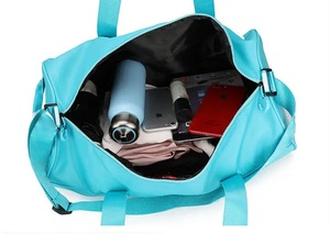 Bolsa de gimnasio con logotipo personalizado, bolsas para pasar la noche, bolsas de viaje de color amarillo brillante, bolsas de lona plegables para fitness durante la noche para mujer - Product Image 2
