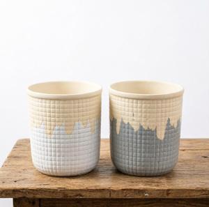 Pot de fleurs en céramique blanc et gris 2026, idéal pour la décoration intérieure et extérieure, <span class=keywords><strong>jardin</strong></span>, balcon, bureau - Product Image 1