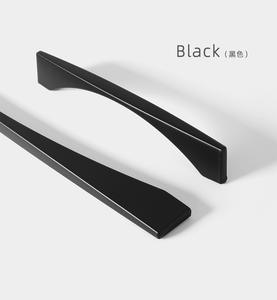 Poignées de meubles modernes en alliage d'aluminium noir mat, design minimaliste, pour cuisine, chambre, armoire, commode - Product Image 6