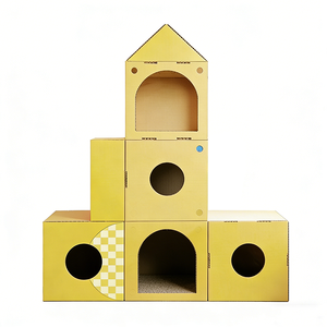 Castello per Gatti Modulare Personalizzabile di Grandi Dimensioni, Moderno, da Viaggio, con <span class=keywords><strong>Tunnel</strong></span>, Nido, Arrampicata, Assemblaggio Fai-da-Te, Riciclabile, con Tiragraffi - Product Image 3
