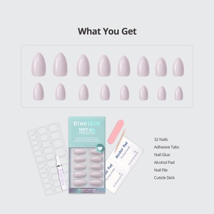 BTArtbox – Nouveauté ! <span class=keywords><strong>Faux</strong></span> <span class=keywords><strong>ongles</strong></span> courts en amande faits main, <span class=keywords><strong>couleur</strong></span> unie, <span class=keywords><strong>gel</strong></span> doux, violet <span class=keywords><strong>pastel</strong></span>, à presser, en gros - Product Image 3