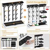 Nouveau séchoir à biberons vertical pour 20 biberons, support de comptoir peu encombrant, sans BPA, avec bac de récupération et paniers de rangement
