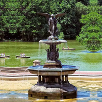 Grande fontaine d'eau utiliser statue en métal sculpture en bronze et sculptures en pierre