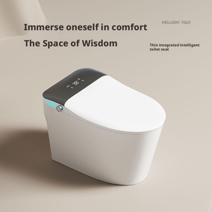 Toilette intelligente avec bidet en céramique, ouverture/fermeture automatique, siège chauffant, séchage à l'air chaud - Tout contrôlé par télécommande, modèle de drainage en S inclus - Product Image 4