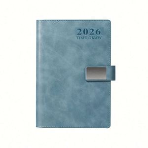 Wholesale 2026 Luxury OEM Executive Diary Notebook Design Black Brown PU Leather Hard Cover Monthly <b>Magnetic</b> Buckle Planner Pen - Product Image 1