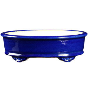 Commercio all'ingrosso Yixing vasi decorativi per piante colorato ovale lucido vetro Bonsai vaso per giardino <span class=keywords><strong>esterno</strong></span> elementi essenziali vasi di fiori <span class=keywords><strong>fioriere</strong></span> - Product Image 1