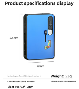 Neues Mehrfarbiges Metall-Zigarettenetui mit Kreativem Automatischen USB-Lade-Mini-Feuerzeug, Modernes Schlichtes Design - Product Image 6
