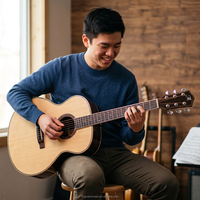 Guitarra Acústica de Tapa Sólida de 41 Pulgadas, Modelo Jumbo Pequeño, A+ Abeto Sitka Sólido, Palisandro, Guitarra Acústica Premium