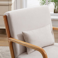 Fauteuil d'appoint VANBOW de style moderne du milieu du siècle, confortable, en tissu, pour salon, avec structure en bois massif, fauteuil de lecture