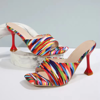 Sandalias de Mujer Elegantes para Verano 2026, con Tacón Súper Alto y Delgado, Punta Abierta, Plataforma, Parte Superior de PU, para Exteriores