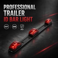 Nouvelle barre lumineuse d'identification de remorque à 9 LED rouges, étanche IP67, homologuée SAE/DOT, en acier inoxydable, lampe de dégagement