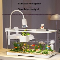 Aquarium Mixte Poissons et Tortues 2024 Nouveau Style Transparent Anti-buée en Plastique pour Salon et Bureau Petite Taille