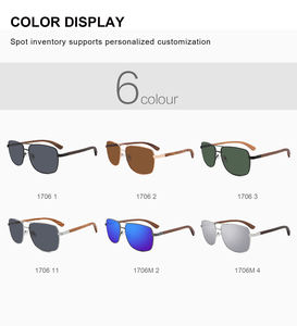 Gafas de Sol Cuadradas Personalizadas Ecológicas 2025 Gafas de Sol de Madera Acero Inoxidable de Alta Calidad Lentes Polarizadas para Hombre - Product Image 3