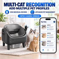 Bac à litière intelligent pour chat V9 Pro 4 kg en ABS, conception ouverte avec contrôle à distance par application, capteurs de gravité, détection radar et alerte de bac plein